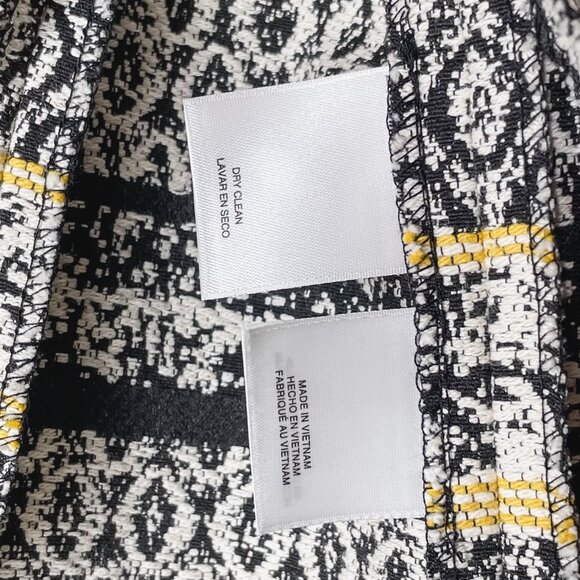 Kasper Petite Black and White Textured Geometric Blazer Jacquard Jacket NWT - Picture 6 of 10